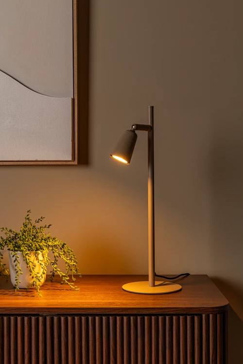 Lucide TIANA - Lámpara de mesa - 1xGU10 - Taupe | Essential - ambiente 1